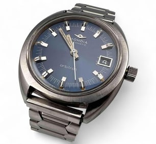 Mondia Orbitron Vintage Automatic Watch With Blue Dial