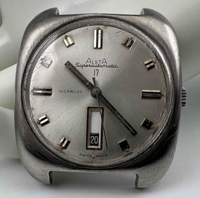 1960's Alsta Superautomatic 17 Jewel Automatic Watch With Date Window