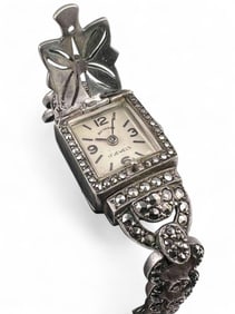 Sterling Silver Marcasite Bucherer Watch