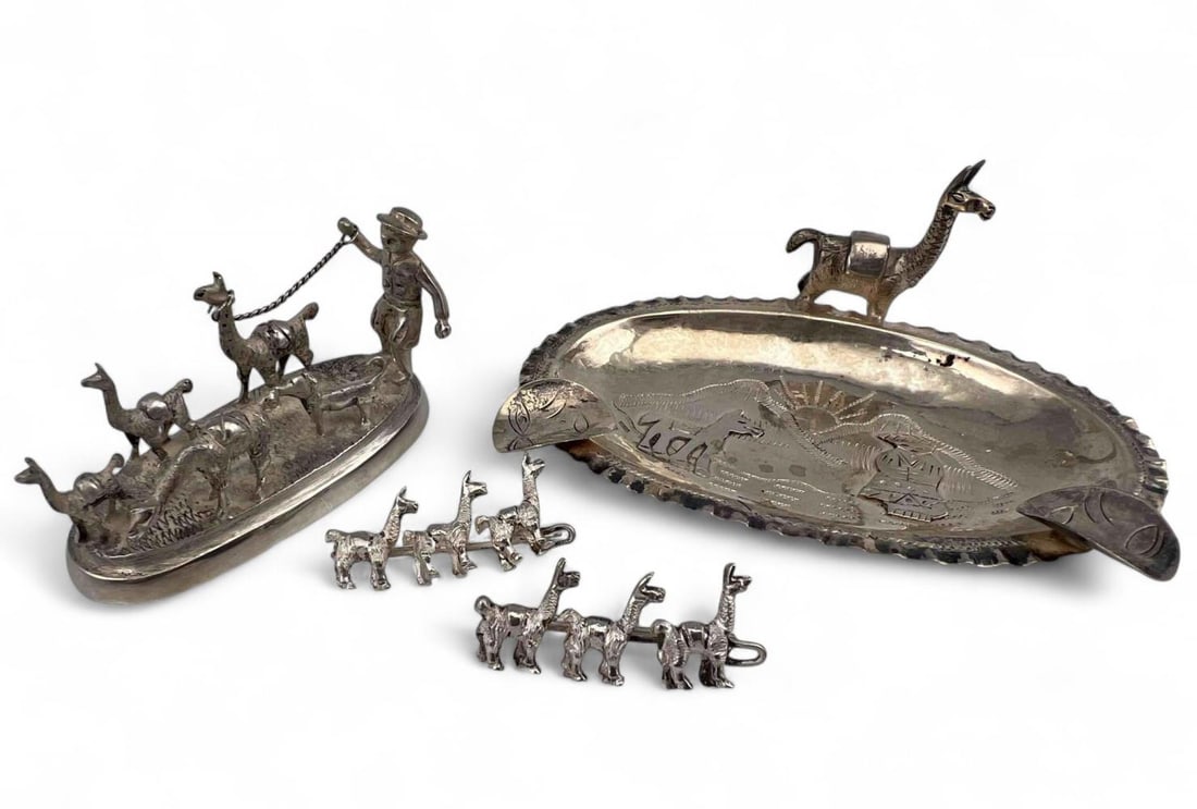 Peruvian Sterling Silver Llama Themed Jewelry & Tableware (1 of 17)