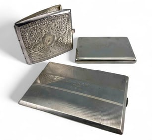 Three Sterling Silver Cigarette Cases