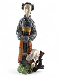 Lin Naihe (China, 1957-) Chinese Shiwan Porcelain Sculpture Of A Beauty