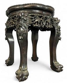 Asian Marble Top Plant Stand