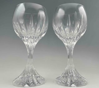 Pair Of Baccarat Massena Crystal Water Goblets