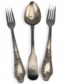 Antique Sterling & Russian Silver Flatware