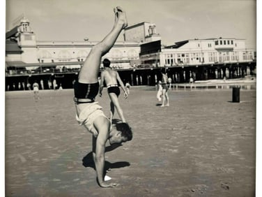Marion Rubinstein (American, 20th C.), Lifeguard's Hand Stand, Ca. 1930's Gelatin Silver Print