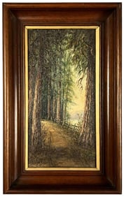 Alice Haigh Dixon (California, 1876-1956), Redwood Forest, Oil On Board