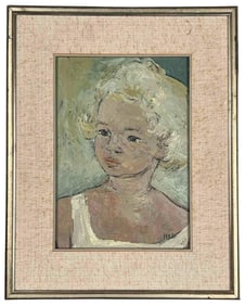 Portrait Of  A Young Girl, Oil On Masonite