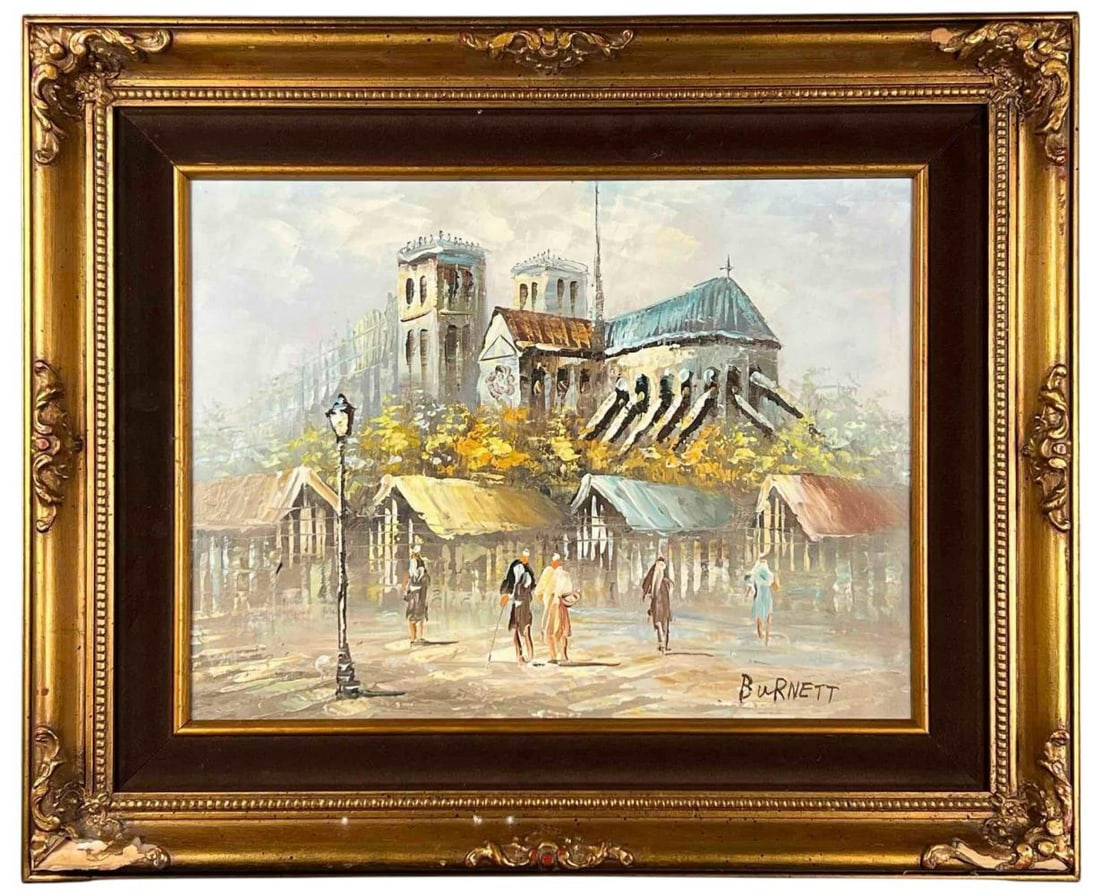 Caroline Burnett, Notre Dame, Parisian Street Scene, Oil On Canvas (1 of 14)