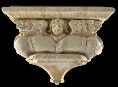 Plaster Classical Wall Bracket With Angel, From The Hearst Castle Collection