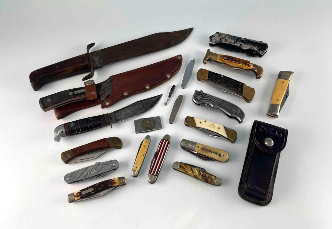 Collection Of Hunting & Pocket Knives, Including Schrade (1 of 20)