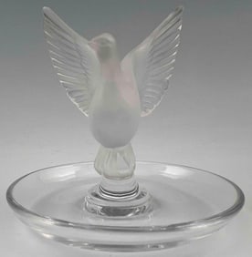 Lalique Crystal "Thalie" Dove Ring Dish