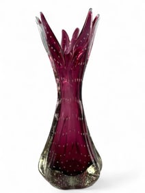Murano Controlled Bubble Art Glass Vase