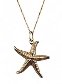 14K Gold Starfish Necklace