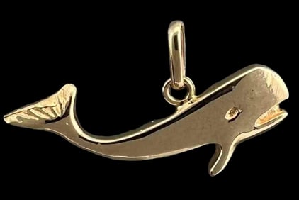 14K Yellow Gold Whale Charm