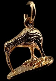 9K Gold Kiwi Bird Charm