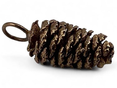 14K Gold Pine Cone Charm