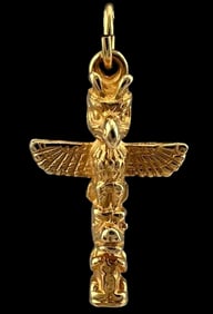 10K Gold Totem Pole Charm