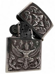 Sterling Siam Silver Zippo Lighter Case
