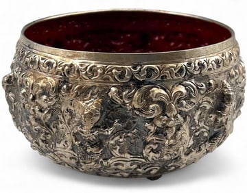 Burmese Silver Repousse Bowl
