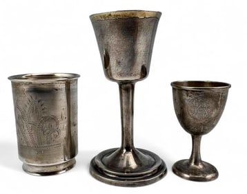 Three Sterling Silver Cups