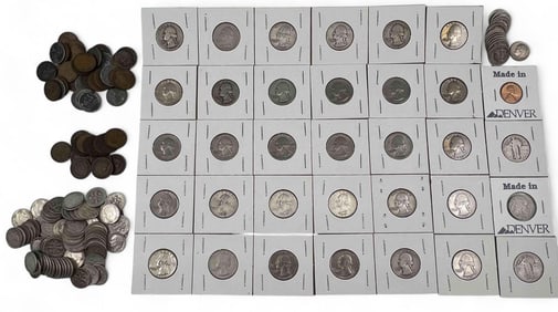 U.S. Coins, Quarters, Pennies & Dimes, 1882-1988