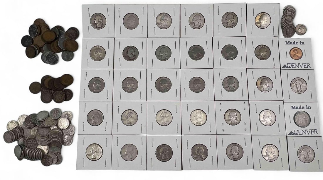 U.S. Coins, Quarters, Pennies & Dimes, 1882-1988 (1 of 13)