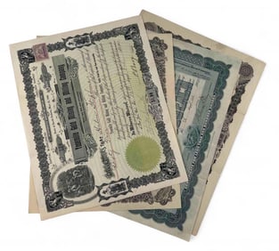 Four Stock Certificates Including Yosemite Gold Mine, 1900-1907