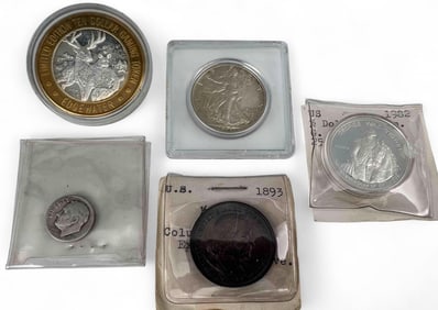 U.S. Silver Coins & Gaming Token