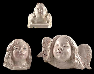 Marianne de Hatten Groh ( French-American, 1935-2025), Three Angels, Terra Cotta With Glaze