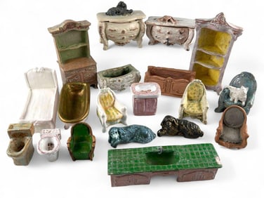 Marianne de Hatten Groh ( French-American, 1935-2025), Terra Cotta French Provincial Style Dollhouse