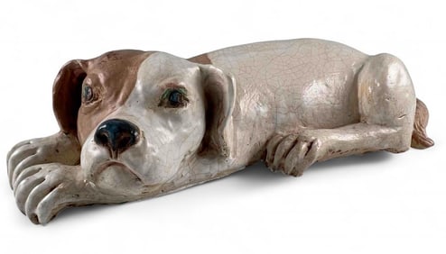 Marianne de Hatten Groh ( French-American, 1935-2025), Staffordshire Terrier, Terra Cotta With Glaze