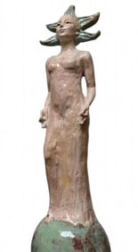Marianne de Hatten Groh ( French-American, 1935-2025), Celestial Figure, Terra Cotta With Glaze