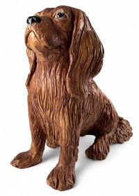 Marianne de Hatten Groh ( French-American, 1935-2025), Spaniel Dog, Terra Cotta Sculpture