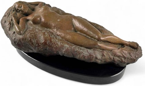 Marianne de Hatten Groh ( French-American, 1935-2025), Reclining Nude, Bronze