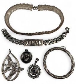 Grouping Of Sterling Silver Jewelry & Ornament