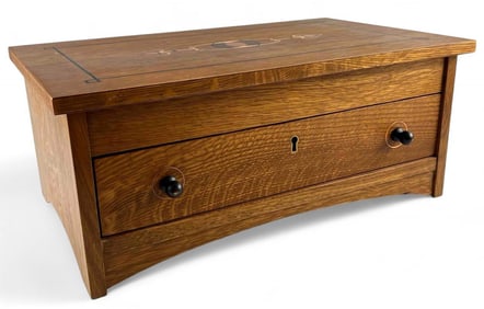 Stickley Arts & Crafts Style Inlaid Jewelry Box