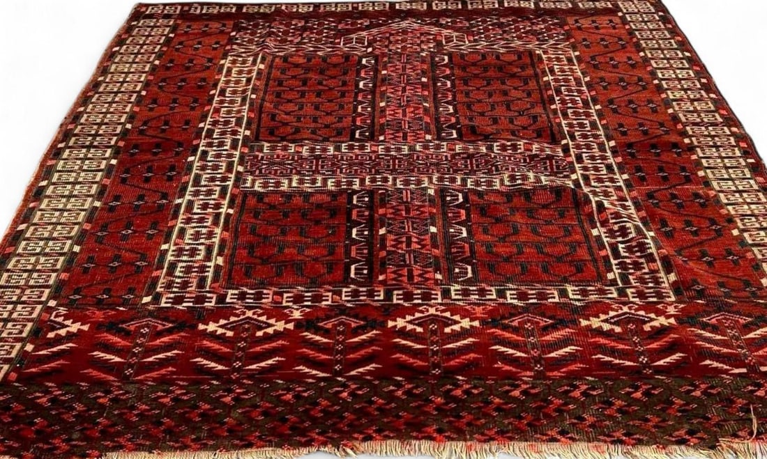 Older Hand Knotted Kilim Rug: Older Hand Knotted Kilim Rug. Approximately 51.5L x 50.0W in.