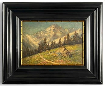 Mountain Landscape, 20th Century, Oil On Board