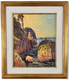 Martin Weekly (California, b. 1936), Point Lobos, Oil On Canvas