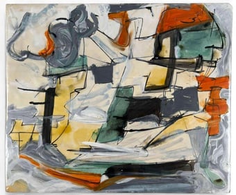 Judith Lindbloom (American, 1933-2016), The Return To History, Acrylic On Paper