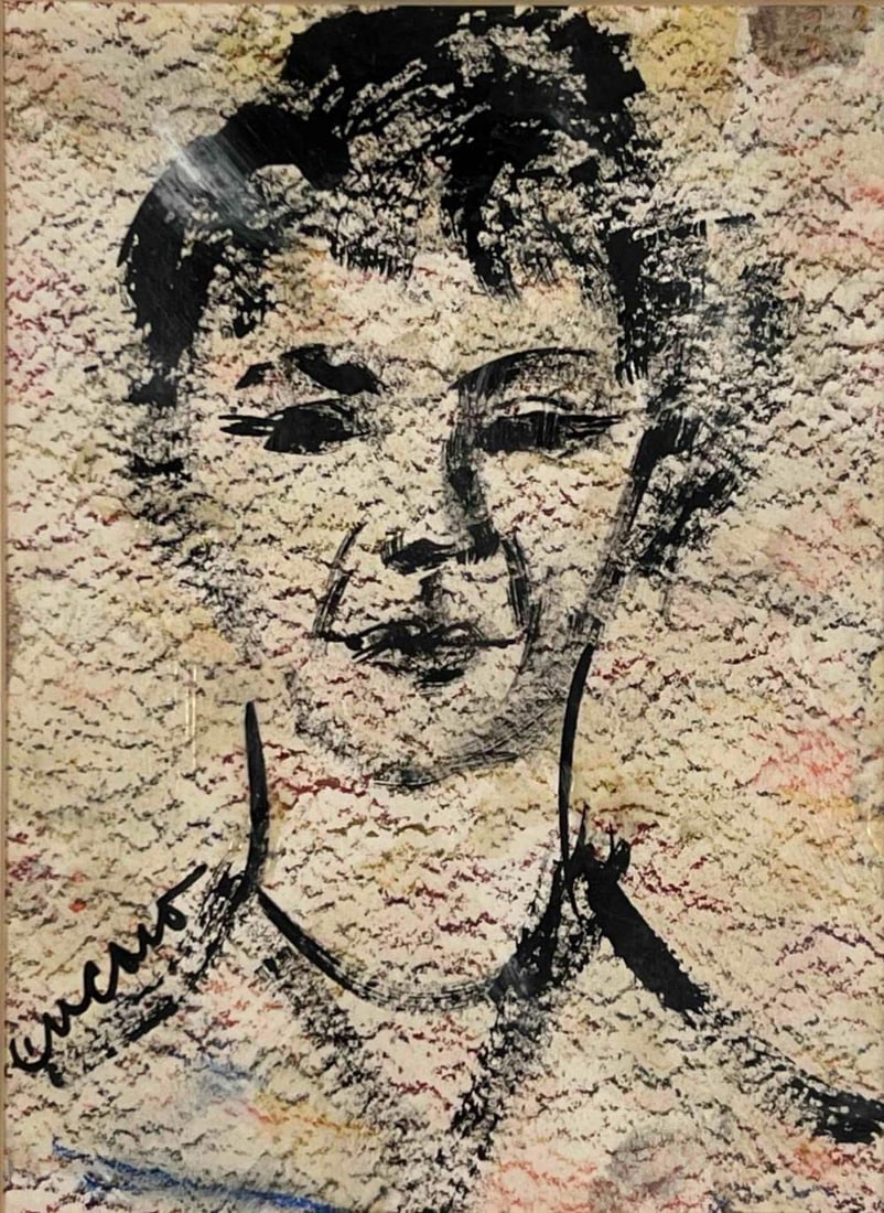 Pascal Cucaro (American, 1915-2004), Portrait Of A Boy, Work On Paper: Pascal Cucaro (American, 1915-2004), Portrait Of A Boy, Work On Paper. Label from Cory Gallery, San Francisco affixed to verso. As framed approximately 18.0H x 14.5W x 1.25D in. Sight approximately 11
