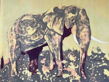 Joseph Ntensibe (Ugandan, b.1953), African Elephant, Batik