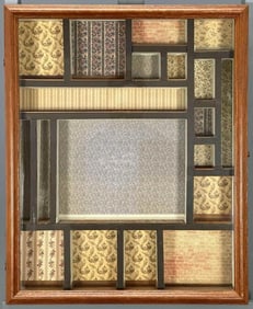 Dollhouse Diorama Shadowbox With Wallpapered Rooms & Wood Plank Floors