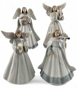 Lladro Porcelain Christmas Angels With Original Boxes