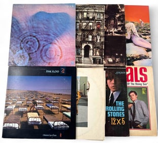 Grouping Of Rock Music Vinyl Records, Including Led Zeppelin, The Rolling Stones & Pink Floyd