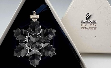 Swarovski Crystal Snowflake Ornament, 1996, With Original Box