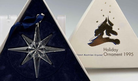 Swarovski Crystal Snowflake Ornament, 1995, With Original Box