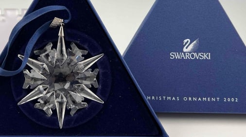 Swarovski Crystal Snowflake Ornament, 2002, With Original Box