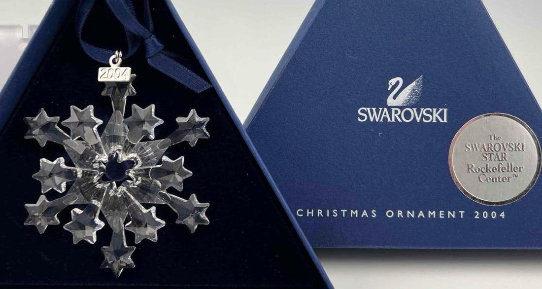 Swarovski Star Rockefeller Center Ornament, 2004, With Original Box: Swarovski Star Rockefeller Center Ornament, 2004, With Original Box.